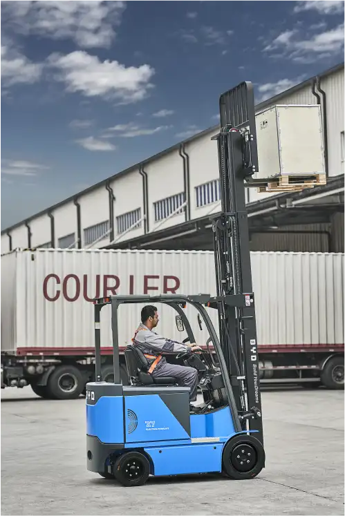 An image of a forklift as courier